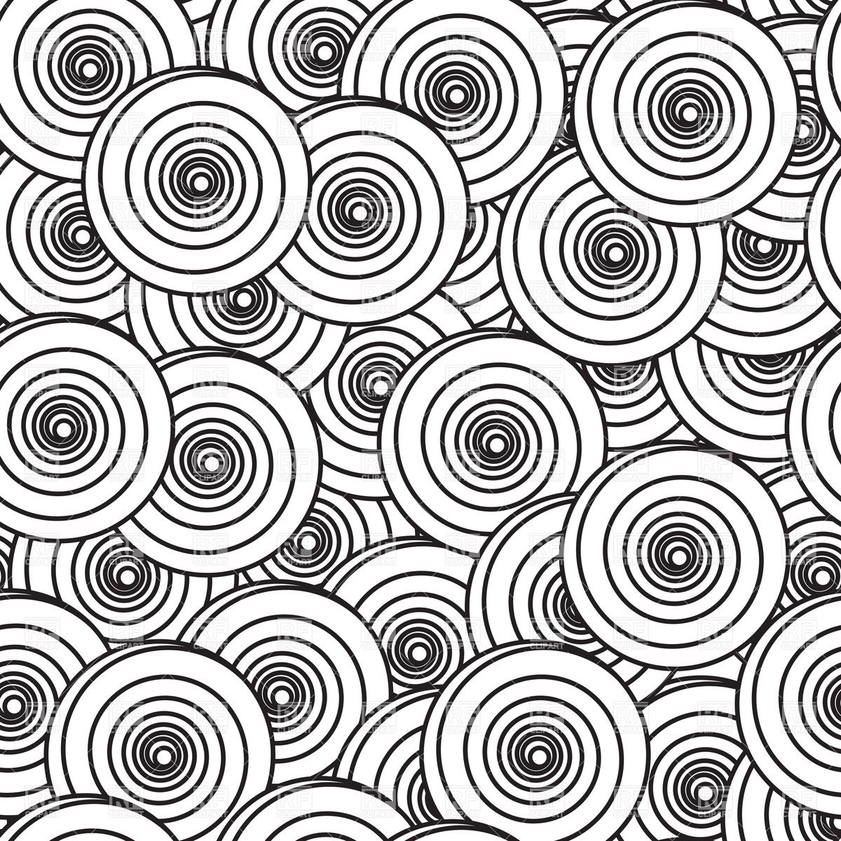 Black And White Background With Spiral Circles Vector Image 1200x1200 Black And White Background With Spiral Circles Vector Image