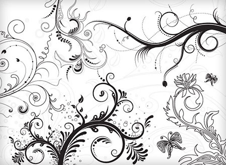 Classical Flowers Background Black White Decoration Free Vector 450x330 Classical Flowers Background Black White Decoration Free Vector