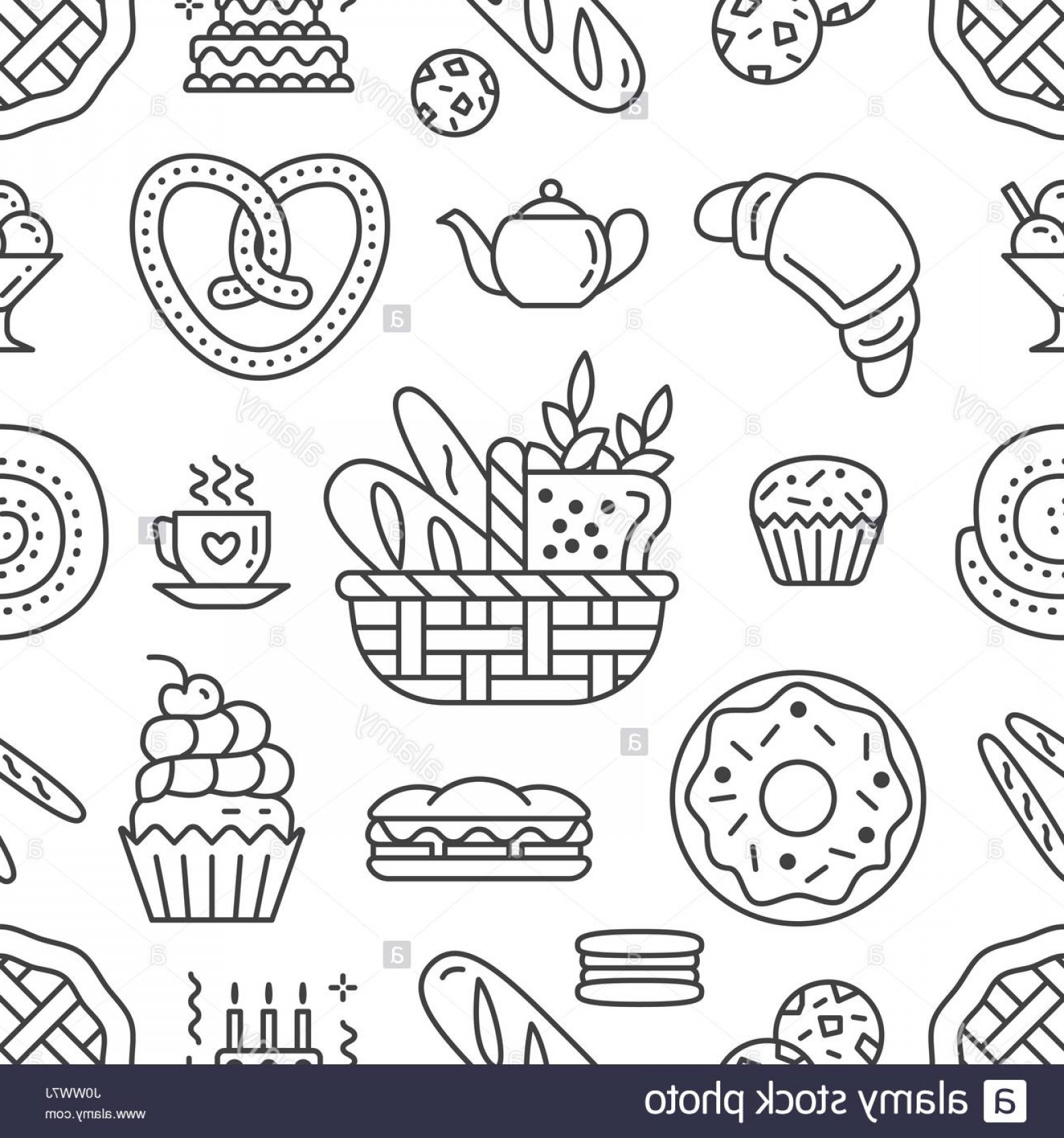Stock Photo Bakery Seamless Pattern Food Vector Background 1560x1668 Stock Photo Bakery Seamless Pattern Food Vector Background