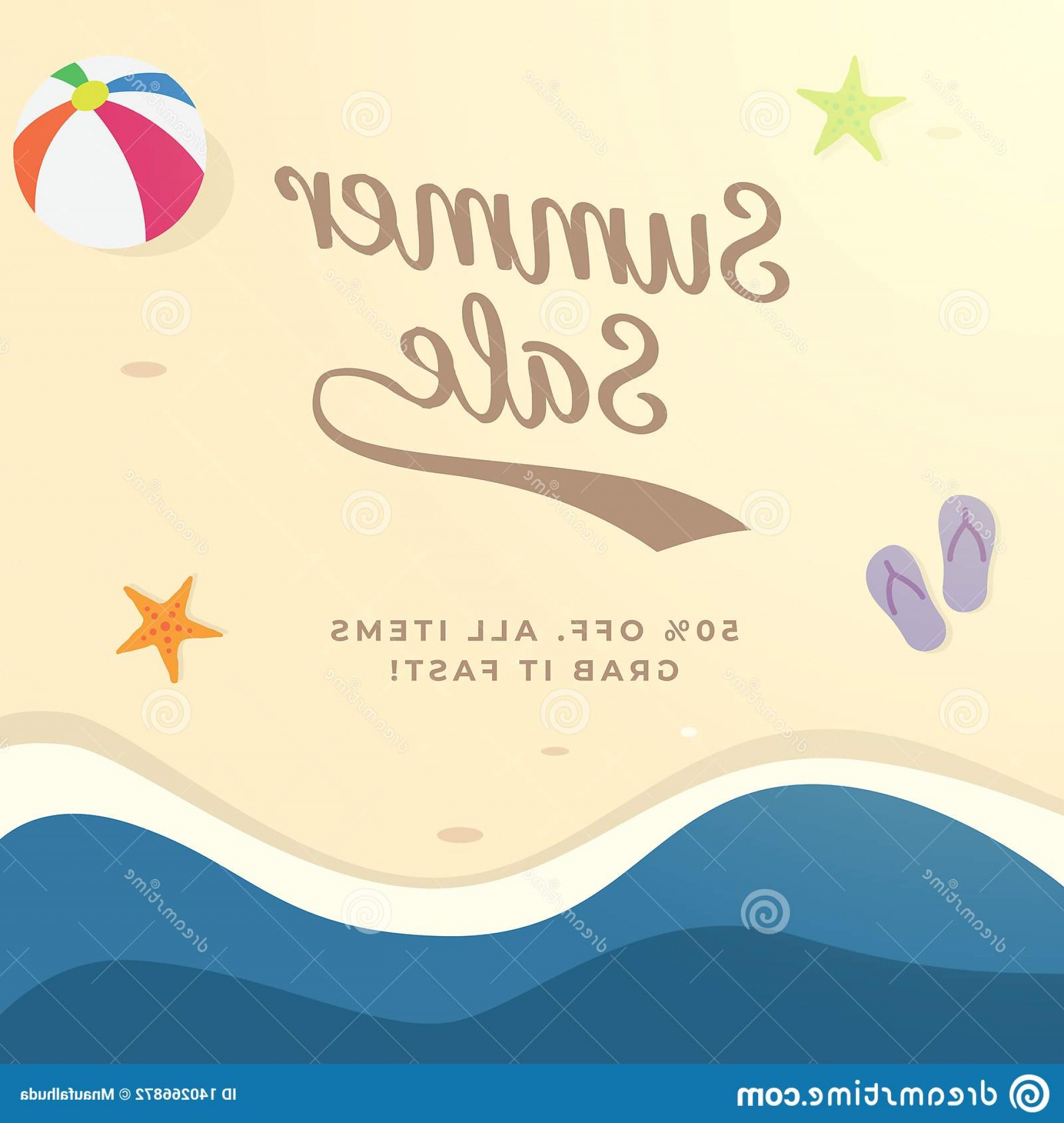 1920x2026 Summer Sale Background Design Top View Beach Vector Illustration