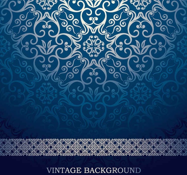 600x560 Blue European Pattern Vector Background Free Vector