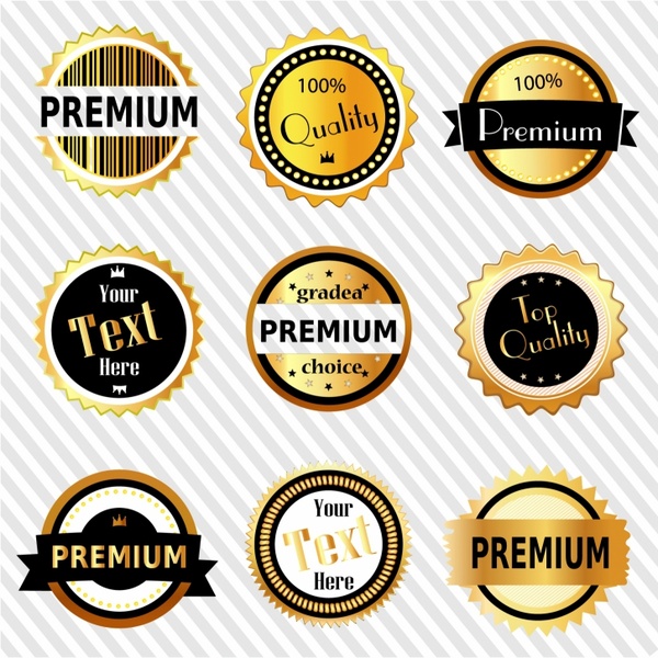 Gold Badges Free Vector In Adobe Illustrator 600x600 Gold Badges Free Vector In Adobe Illustrator