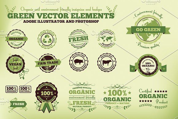 Vintage Green Vector Badges 580x387 Vintage Green Vector Badges
