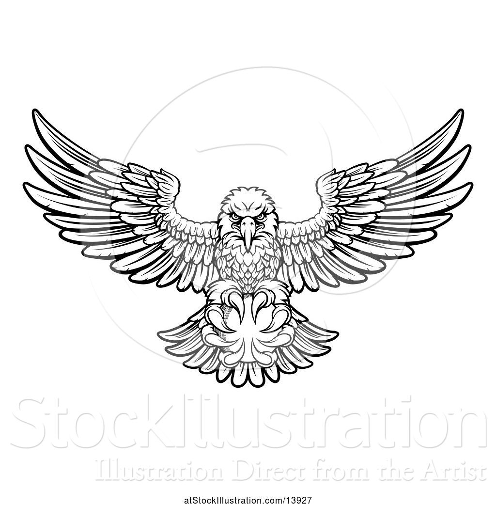 1024x1044 Vector Illustration Of Cartoon Black And White Swooping American