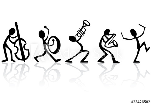 500x346 Band Musicians Playing Music, Vector Ideal For T Shirts