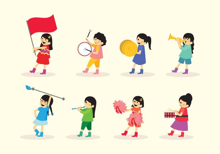 700x490 Girl Marching Band Vector