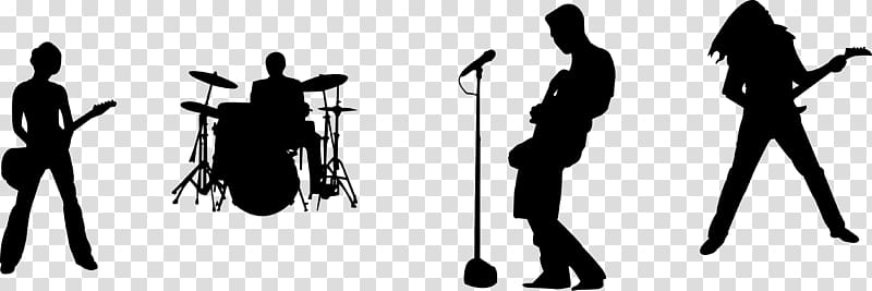 800x267 Rock Band Illustration, Rock Music Musical Ensemble Silhouette