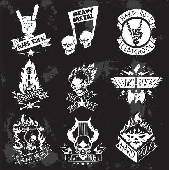 580x586 Vector Band Typography Hardcore Logo Illustrations