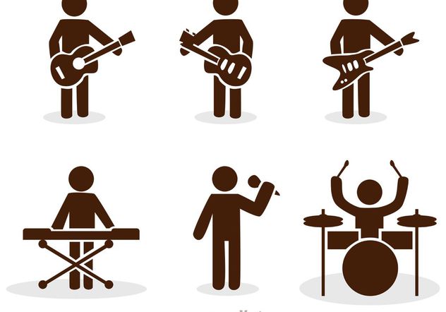 632x442 Band Stick Figure Icons Vector Pack Free Vector Download