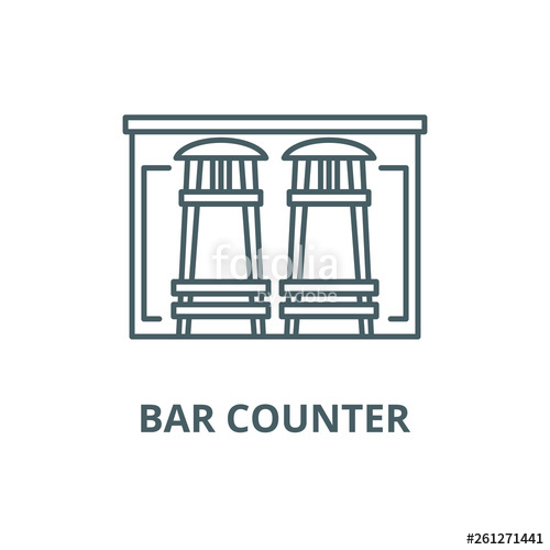 500x500 Bar Counter Line Icon, Vector Bar Counter Outline Sign, Concept