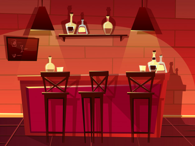 626x469 Bar Or Pub Counter Illustration Cartoon Flat Front Interior
