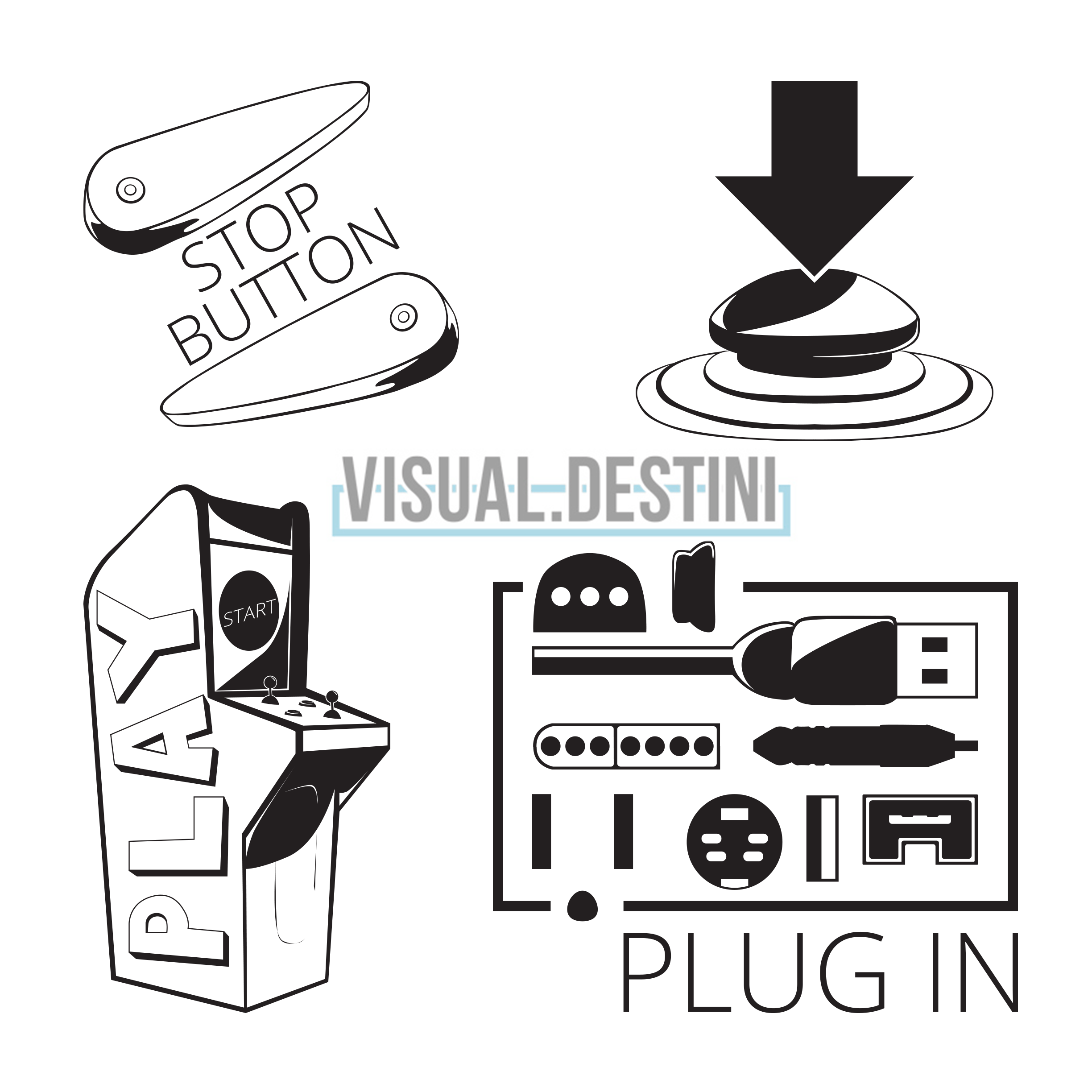 Stop Button Bar Arcade Digital Vector Illustrations 2448x2448 Stop Button Bar Arcade Digital Vector Illustrations