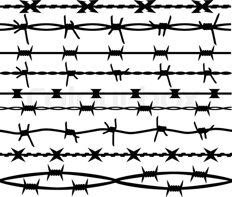 800x678 Barbed Wire, Set Seamless Brush, Stock Vector Colourbox