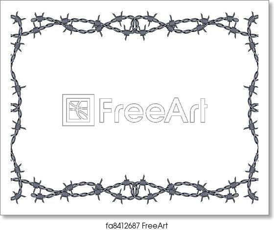 560x470 Free Art Print Of Barbed Wire Frame Vector Vector Barbed Wire