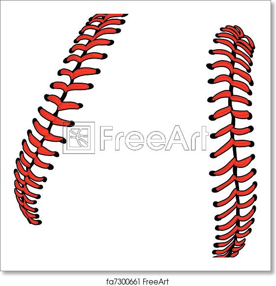 561x581 Free Art Print Of Baseball Laces Or Softball Laces Ve Vector