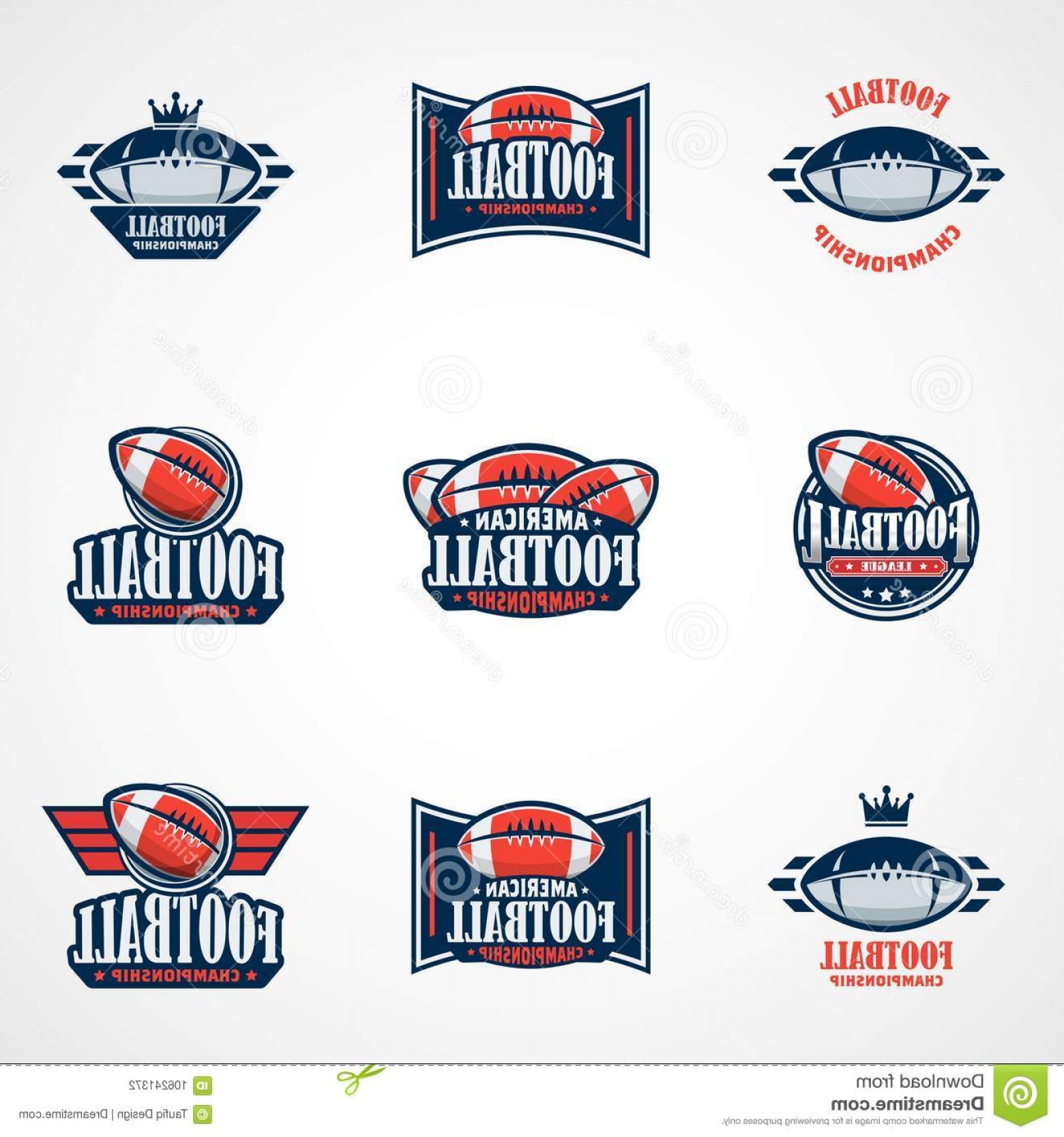 1560x1668 Vector Based American Football Logo Set Can Be Scale To Any Size