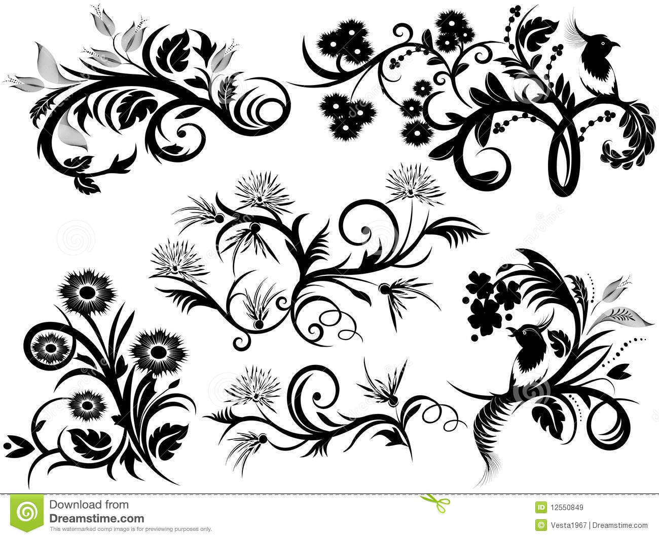 Gambar Batik Bunga Hitam Putih Sederhana - Nuring