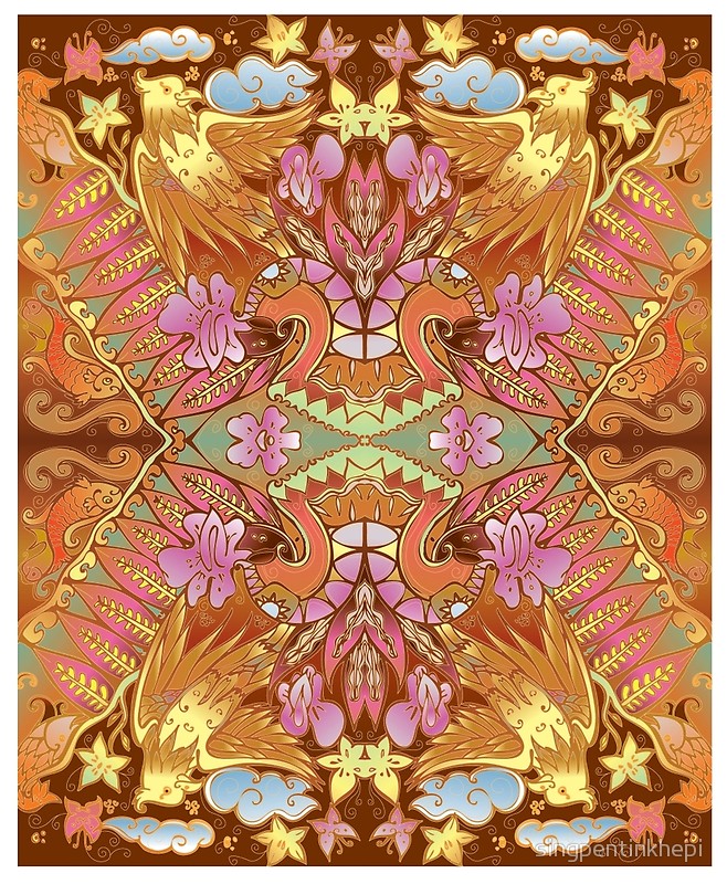 Vector Batik Javanese Indonesia Art Print 658x800 Vector Batik Javanese Indonesia Art Print