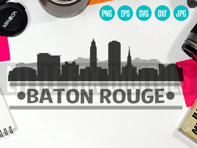 794x596 Vector Baton Rouge Louisiana Usa Skyline City Etsy