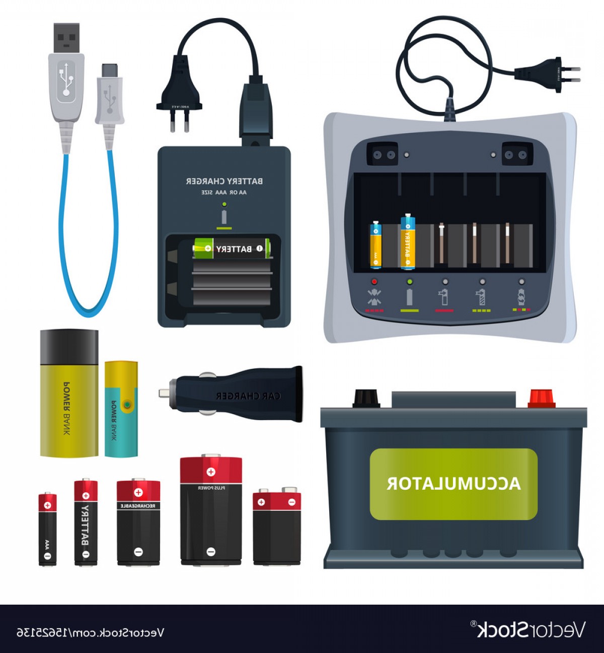 1200x1296 Rechargeable Lithium Battery And Different Vector Handandbeak