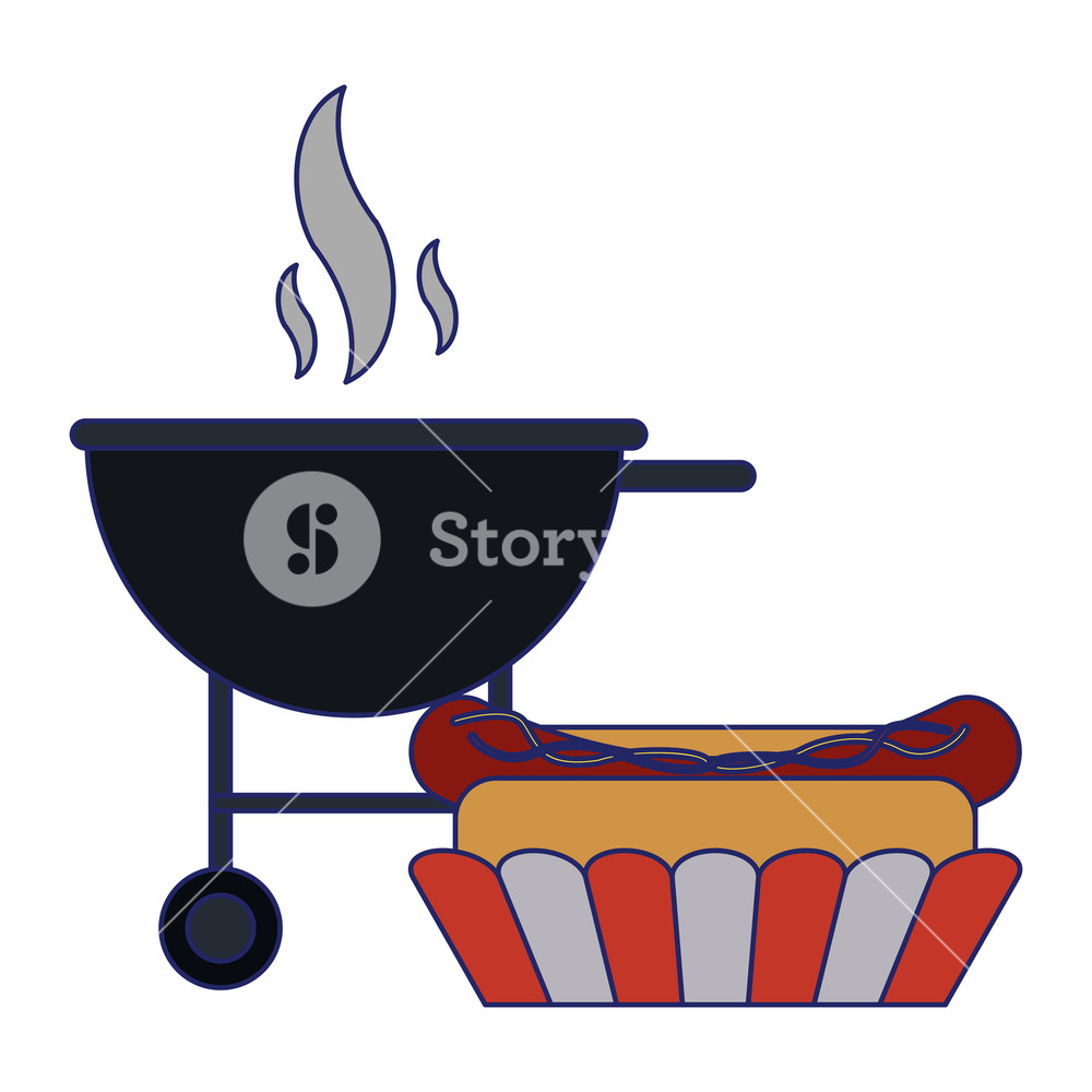 Hot Dog Bbq Grill Fast Food Vector Illustration Graphic Design 1000x1000 Hot Dog Bbq Grill Fast Food Vector Illustration Graphic Design