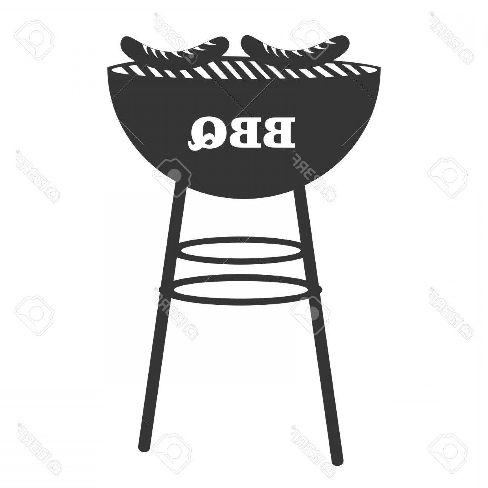 Photostock Vector Bbq Grill With Sausages Icon In Black And White 1560x1560 Photostock Vector Bbq Grill With Sausages Icon In Black And White