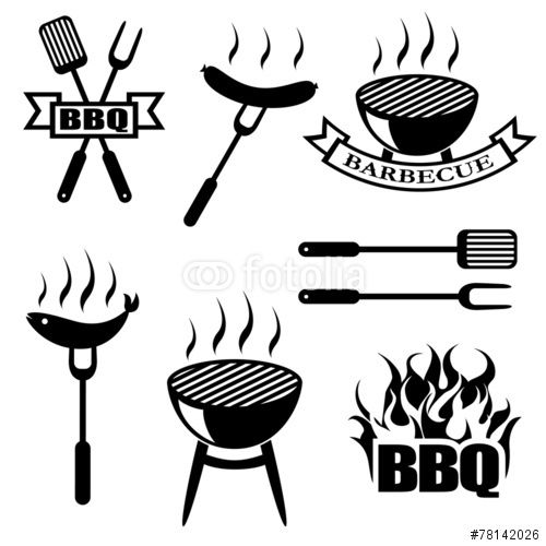 Vector Bbq, Set Icons, Logos,badges, Labels Wall Murales 500x500 Vector Bbq, Set Icons, Logos,badges, Labels Wall Murales
