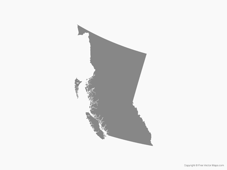 460x345 Vector Map Of British Columbia