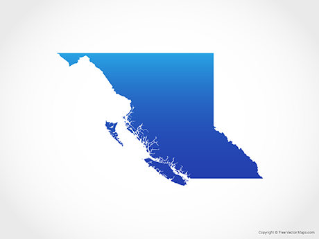 460x345 Vector Map Of British Columbia Free Vector Maps