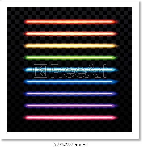 561x581 Free Art Print Of Realistic Colorful Laser Vector Beam