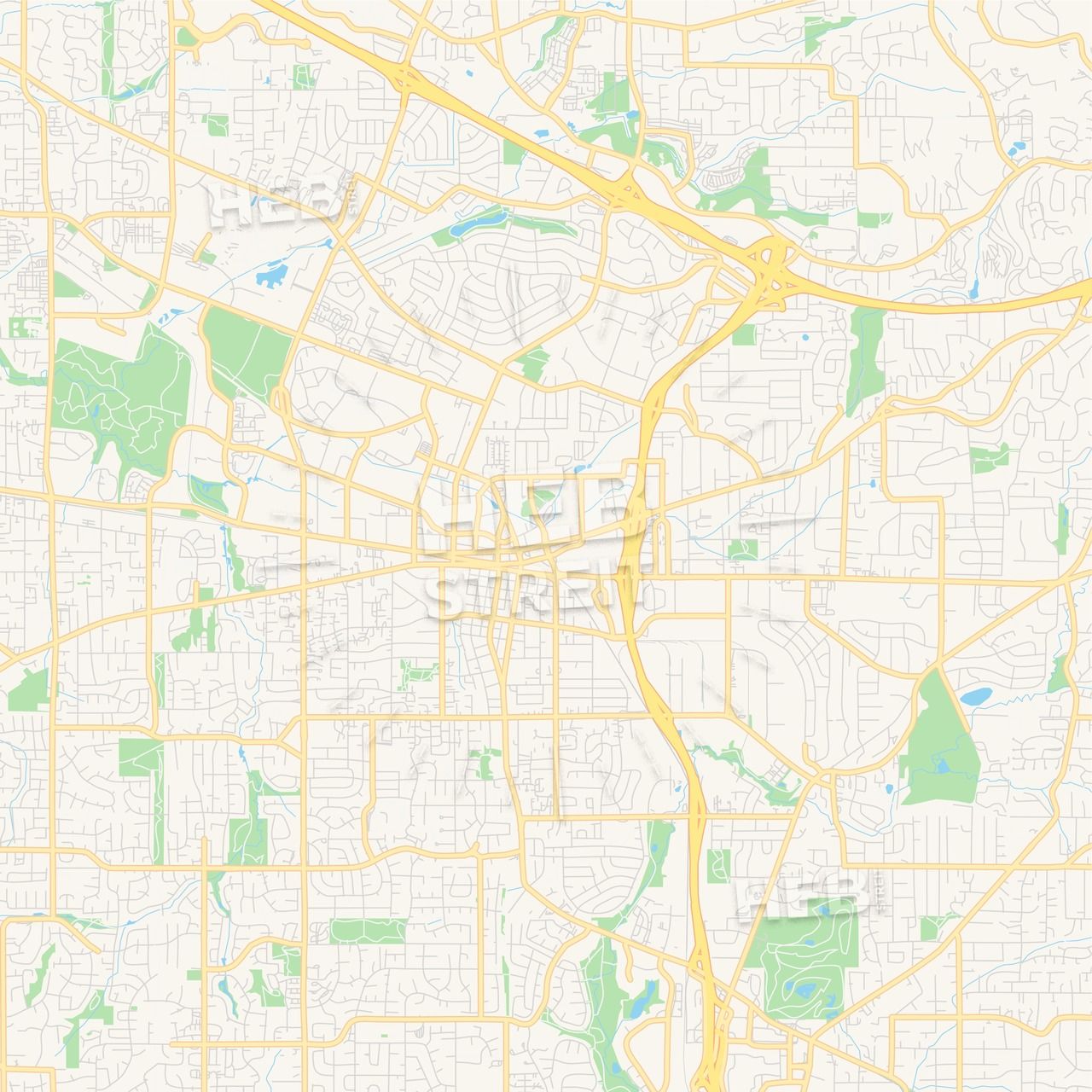 1280x1280 Empty Vector Map Of Beaverton, Oregon, Usa Maps Vector Downloads