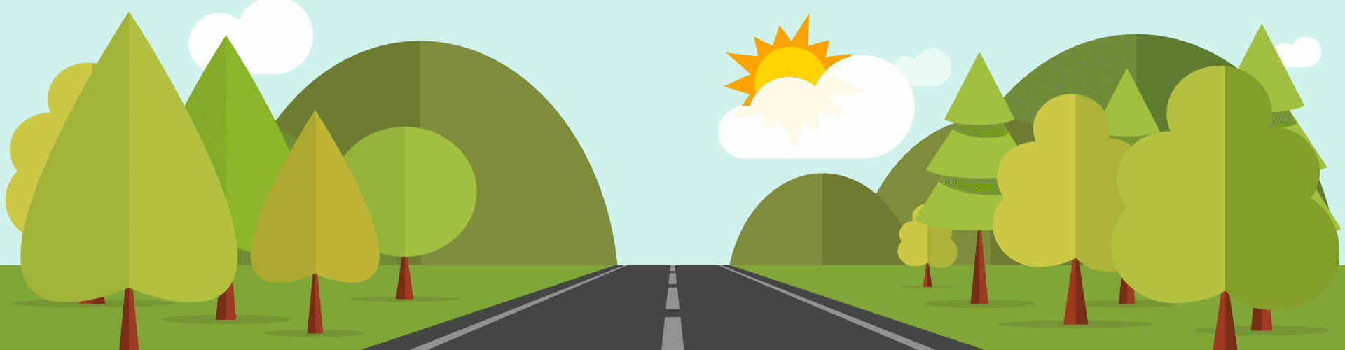 1920x500 Vector Road Scenery