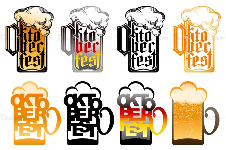 900x600 Vector Beer Glass Oktoberfest Lettering Typography Type Design