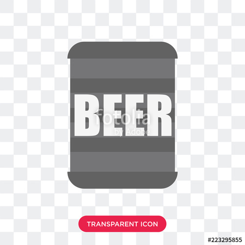 500x500 Beer Can Vector Icon Isolated On Transparent Background, Beer Can