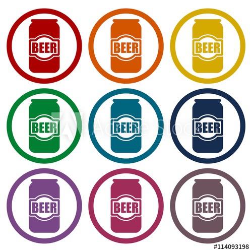 500x500 Vector Beer Can Icons Set