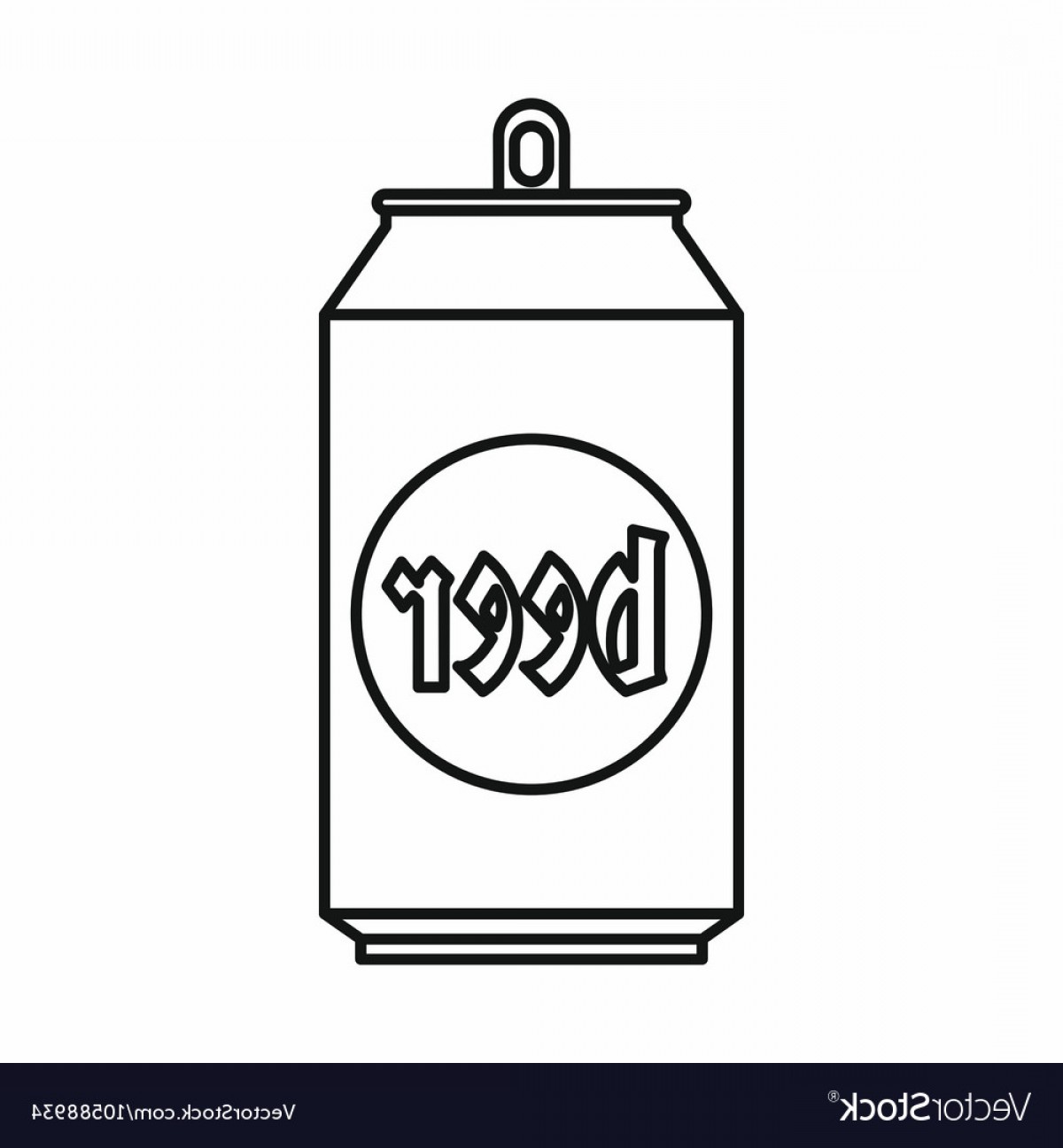 1200x1296 Beer Can Icon Outline Style Vector Createmepink