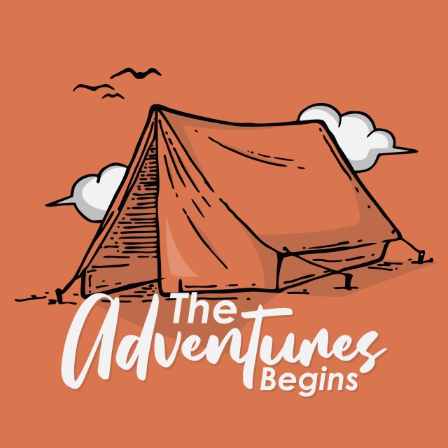 640x640 The Adventures Begin, Poster, Quote, Background Png And Vector