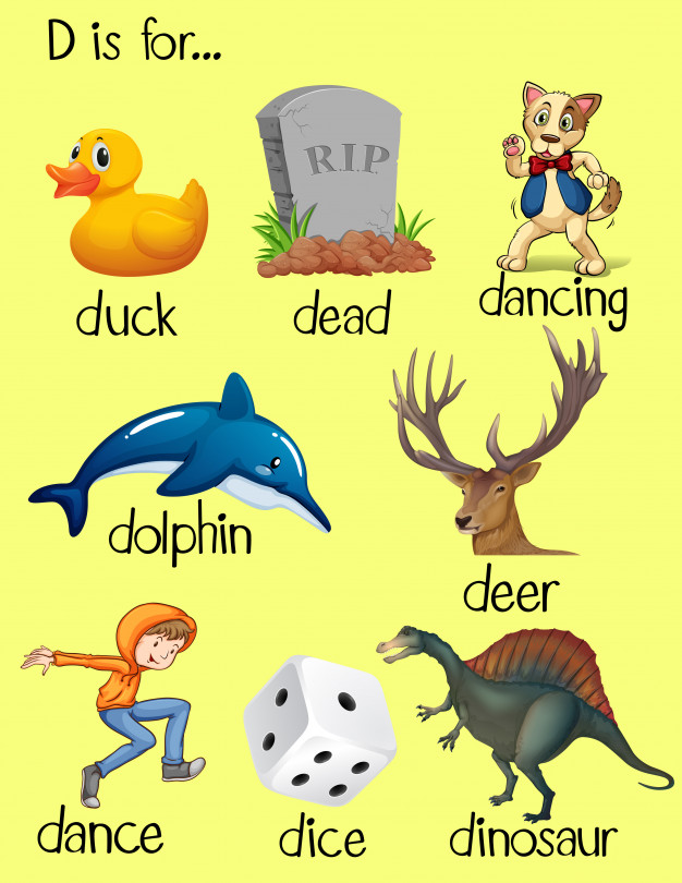 626x810 Words Begin With Letter D Vector Free Download