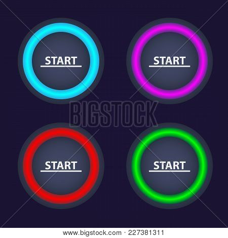 450x470 Set Of Coloration Begin Buttons Spherical Buttons