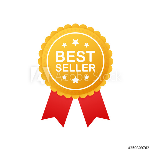 500x500 Best Seller Badge Best Seller Golden Label Retail Badge