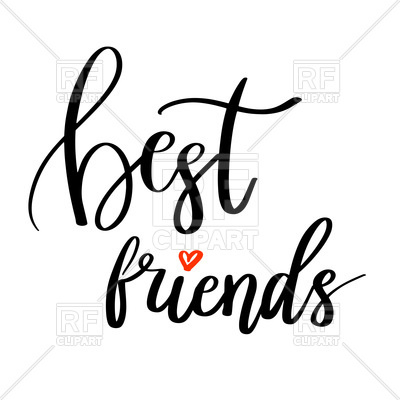 400x400 Best Friends Calligraphy Quote Hand Lettering Vector Image