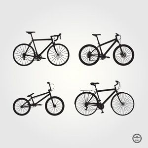 300x300 Free Vector Bicycle Silhouettes