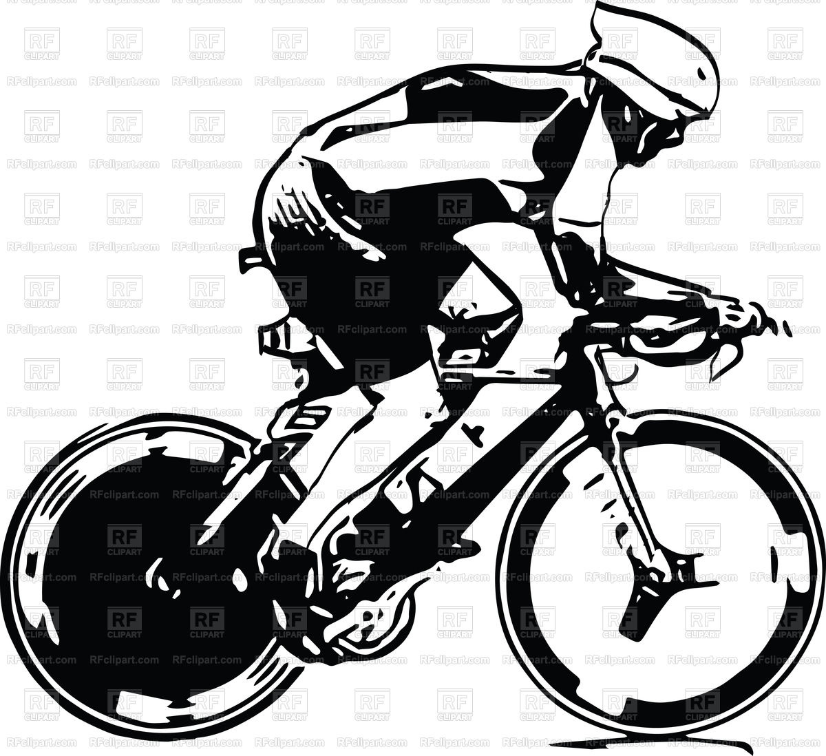 1200x1098 Sketch Of Man On Bicycle Vector Image Of Sport And Leisure