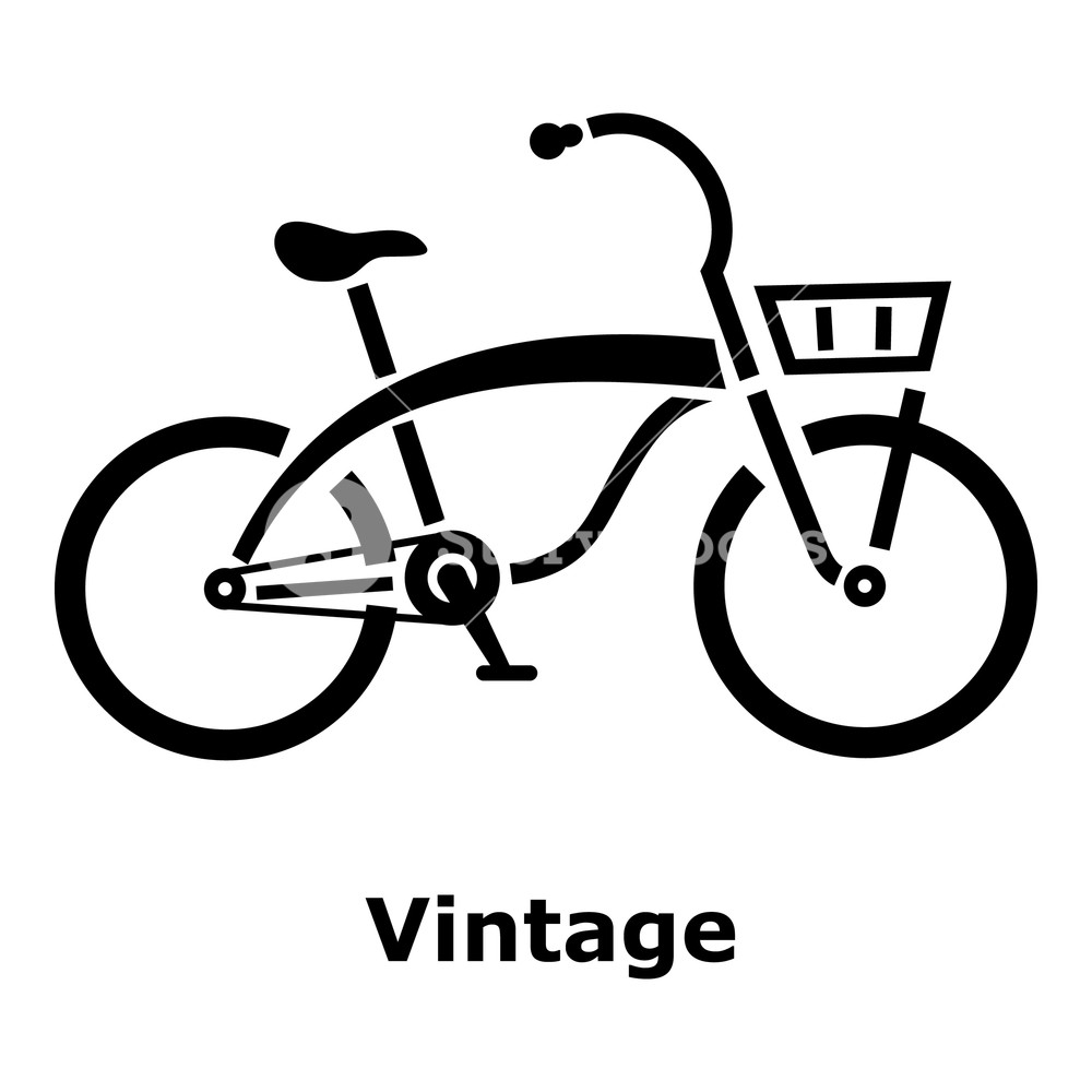 1000x1000 Vintage Bicycle Icon Simple Illustration Of Vintage Bicycle