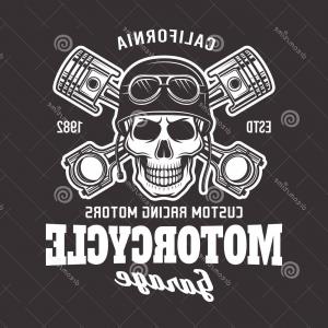 300x300 Motorcycle Vector Biker Emblem Skull Dark Garage Label Logo Helmet