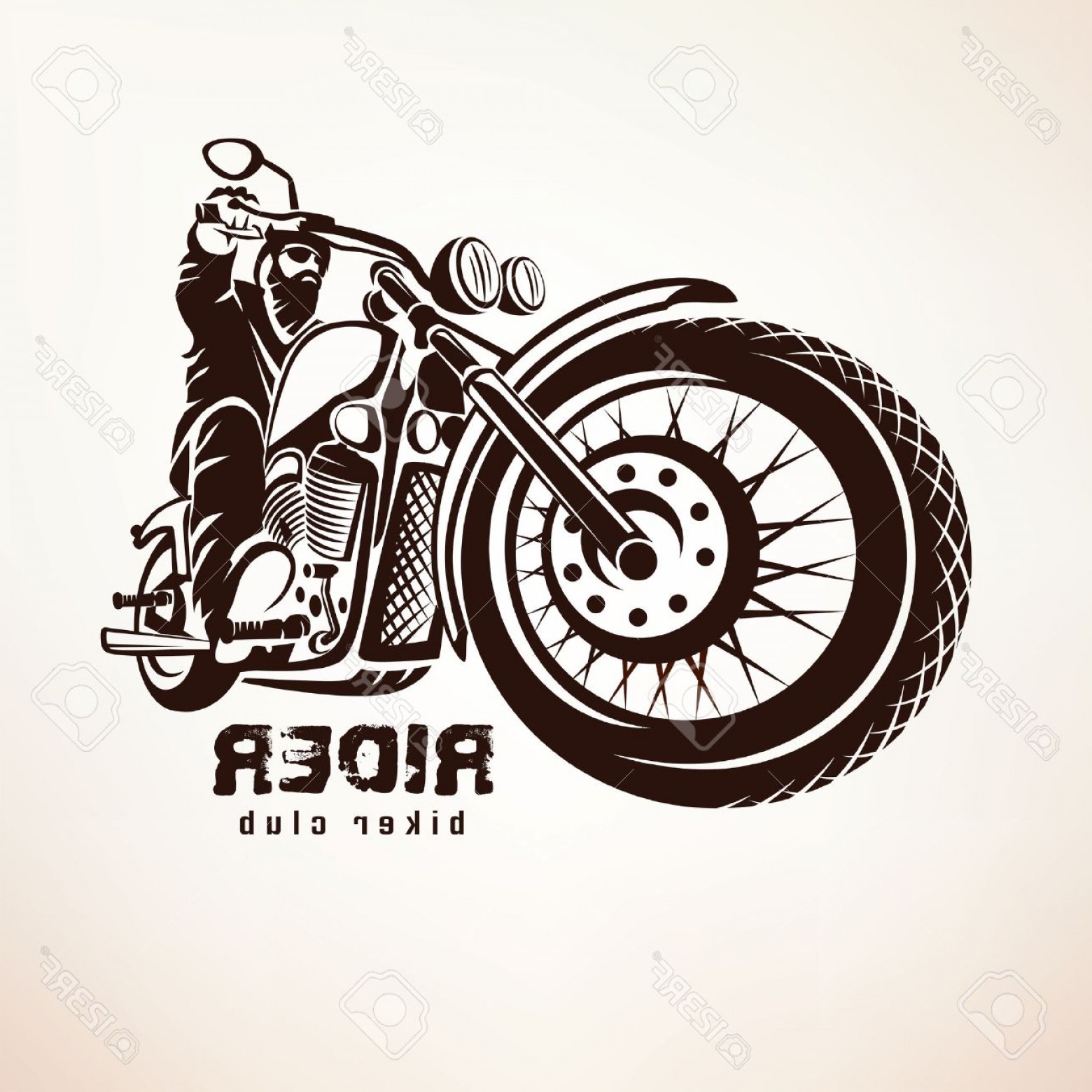 1560x1560 Photostock Vector Biker Motorcycle Grunge Vector Silhouette Retro