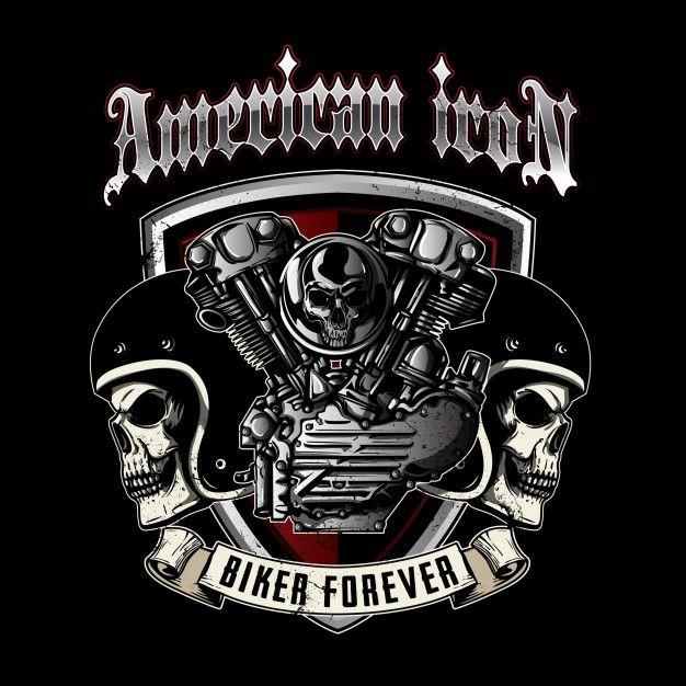 626x626 Skull And Motor Background Premium Vector Biker Designs Freepick