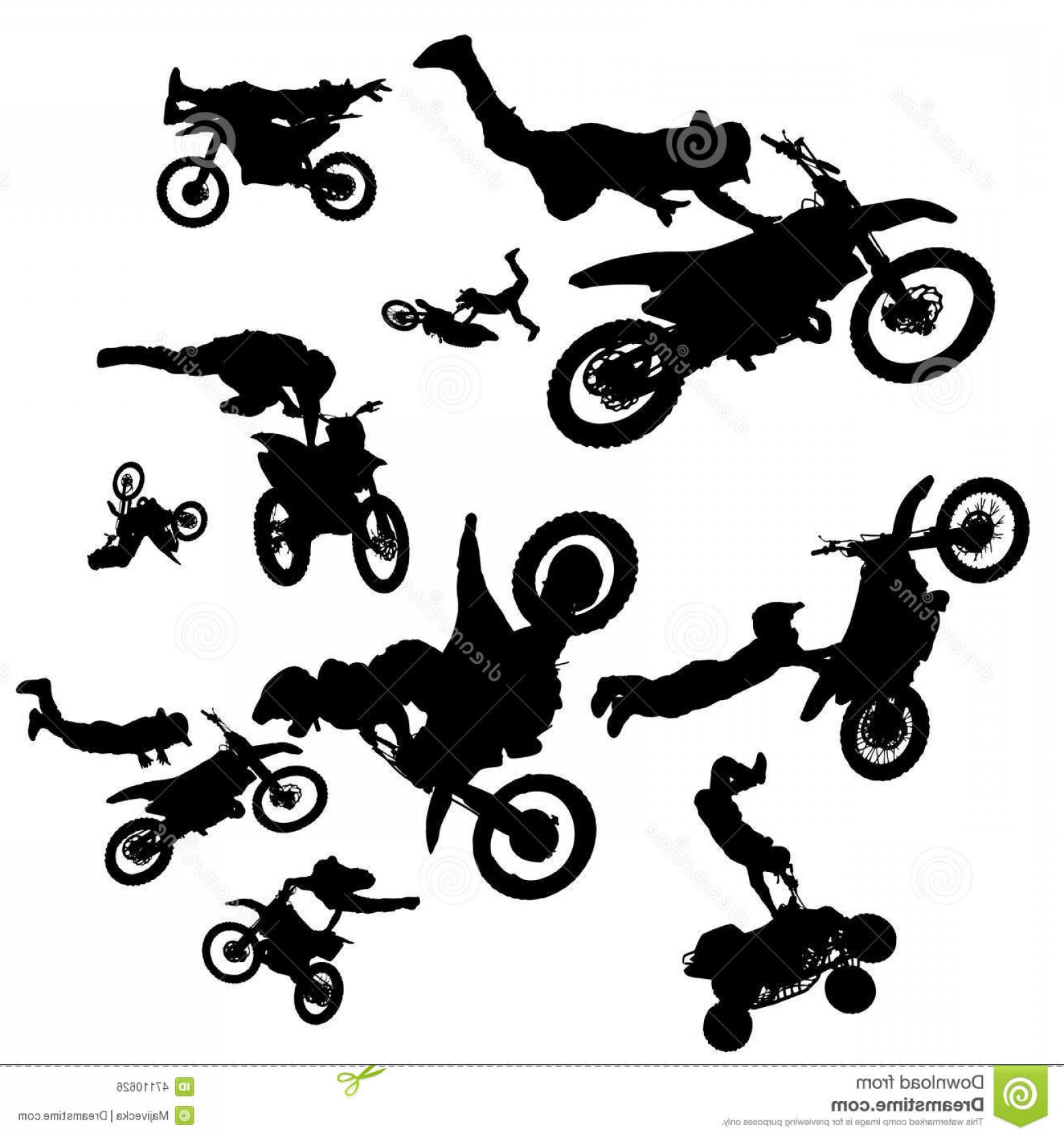 1560x1668 Stock Illustration Vector Bikers Silhouette Biker Who Jumps Air