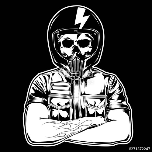 500x500 Vector Biker Helmet Motorcycle Biker Ride Skull Tattoo Motor
