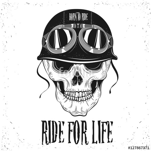 500x500 Biker Skull Art Vector Illustration Stock Image And Royalty Free